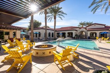Almeria at Ocotillo poolside fire pit